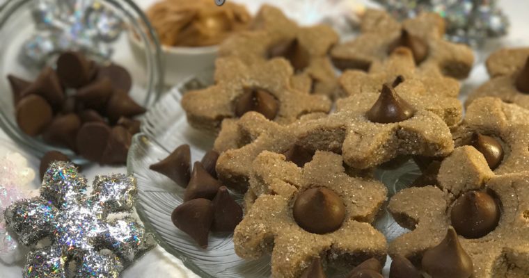 Snowflake Peanut Butter Blossoms